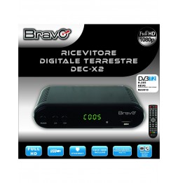 Bravo Decoder Digitale Terrestre Full HD 1080p - DVB-T2 - Con Porta Eternet