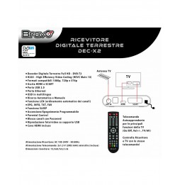 Bravo Decoder Digitale Terrestre Full HD 1080p - DVB-T2 - Con Porta Eternet