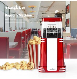 Nedis Macchina PopCorn Party Time Rosso ad aria calda senza olio 1200 Watt