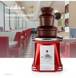 Nedis Fontana di cioccolato fuso Chocolate Fontains party time Rosso 90 Watt