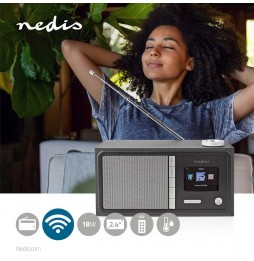 Nedis Radio WEB FM DAB+ Stereo Hi Fi Bluetooth Mp3 Meteo App scaricabile RDIN3000BK