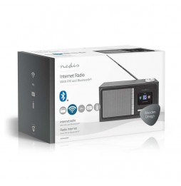 Nedis Radio WEB FM DAB+ Stereo Hi Fi Bluetooth Mp3 Meteo App scaricabile RDIN3000BK