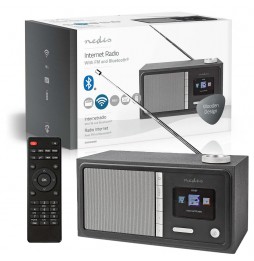 Nedis Radio WEB FM DAB+ Stereo Hi Fi Bluetooth Mp3 Meteo App scaricabile RDIN3000BK