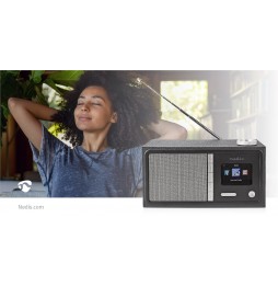 Nedis Radio WEB FM DAB+ Stereo Hi Fi Bluetooth Mp3 Meteo App scaricabile RDIN3000BK