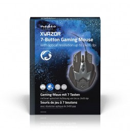 Nedis Mouse gaming cablato o ufficio 7 pulsanti luci led sensore ottico 2400 DPI