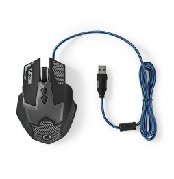 Nedis Mouse gaming cablato o ufficio 7 pulsanti luci led sensore ottico 2400 DPI