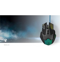 Nedis Mouse gaming cablato o ufficio 7 pulsanti luci led sensore ottico 2400 DPI