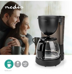 Nedis Macchina per il Caffè Americano 750 w Caffettiera Elettrica 10 Tazze Nera