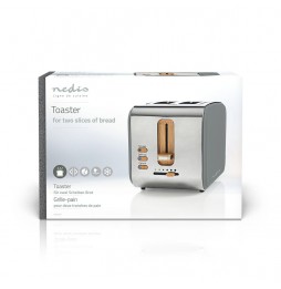 Nedis Tostapane Vintage Serie Soft Touch Funzione di scongelamento 900W Grigio