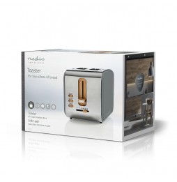 Nedis Tostapane Vintage Serie Soft Touch Funzione di scongelamento 900W Grigio