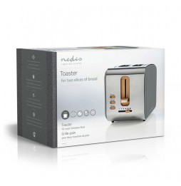 Nedis Tostapane Vintage Serie Soft Touch Funzione di scongelamento 900W Grigio