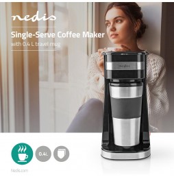 Nedis Macchina da caffè americano acciaio inox antigoccia 1 Tazza da viaggio Termica 0,4L 750W