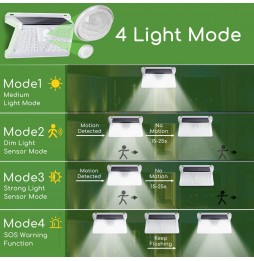 Aigostar Luce Solare da Esterno 4 Modalità con Sensore di Movimento PIR 260LM IP65 2 pezzi