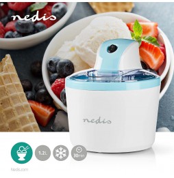 Nedis macchina per Gelato Granita Ghiaccioli Sorbetti e Yogurt 1.2 litri 12 Watt