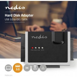 Nedis Adattatore IDE e SATA Adattatore per Disco Rigido USB 3.0 Convertitore