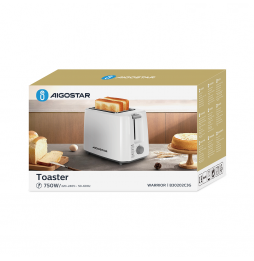 Aigostar Tostapane 2 Fette 6 Tostature vassoio briciole 750 Watt