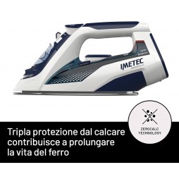 IMETEC FERRO DA STIRO ZEROCALC 2400 WATT VAPORE 150G ANTICALCARE ECO RISPARMIO