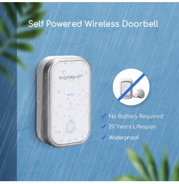 Aigostar Campanello AC Senza Fili Wireless Impermeabile IP57 Esterno Esterno Autoalimentato