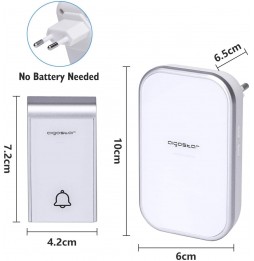 Aigostar Campanello AC Senza Fili Wireless Impermeabile IP44 Doppia unità interna