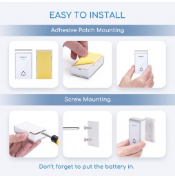 Aigostar Campanello DC Senza Fili Wireless Impermeabile IP44 Doppia unità interna