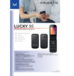 New Majestic Lucky 95 Display 2.4" Nero Telefono per anziani