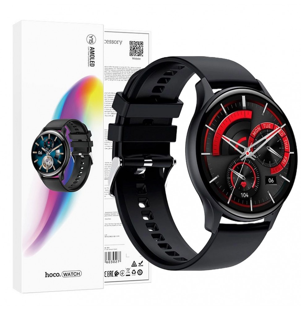 HOCO SMARTWATCH AMOLED Y15 FUNZIONE CHIAMATE BT NERO 1,5" CARDIO BENESSERE IP67