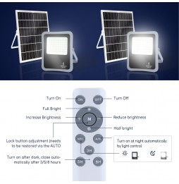 AIGOSTAR FARO FARETTO SOLARE LED 300W SENSORE MOVIMENTO CREPUSCO TELECOMANDO