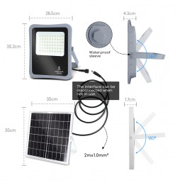 AIGOSTAR FARO FARETTO SOLARE LED 200W SENSORE MOVIMENTO CREPUSCO TELECOMANDO