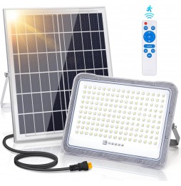 AIGOSTAR FARO FARETTO SOLARE LED 200W SENSORE MOVIMENTO CREPUSCO TELECOMANDO