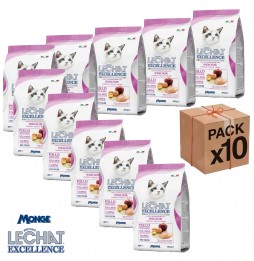 MONGE CROCCANTINI GATTI 400GR ADULT LECHAT EXCELLENCE INDOOR POLLO 10 BUSTE