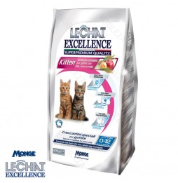 MONGE CROCCANTINI GATTI 400GR LECHAT EXCELLENCE KITTEN POLLO CIBO SECCO 10 BUSTE