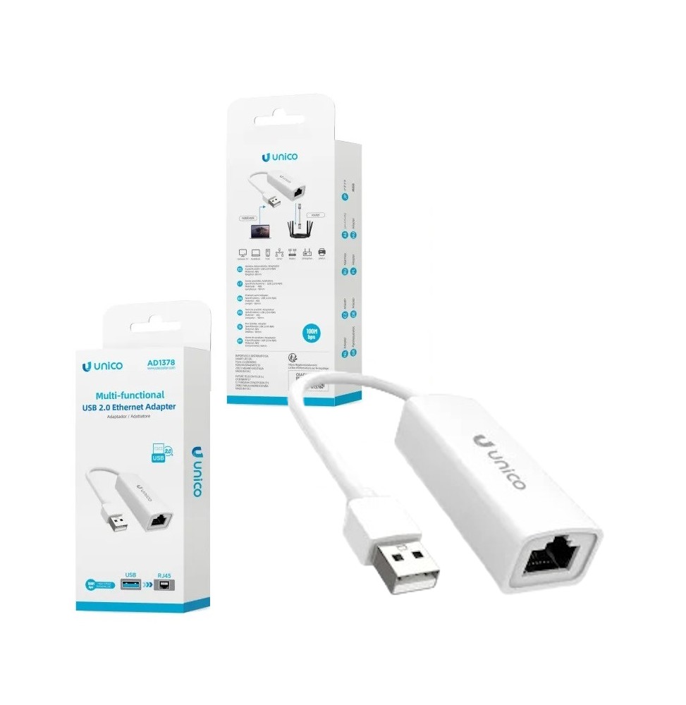 Unico Adattatore Cavo di Rete da USB a RJ45 Ethernet LAN Convertitore 10/100