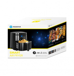 Aigostar Smart Cube Friggitrice ad Aria intelligente Senza Olio 7L 1900W Touch nera Wi-Fi