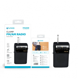 Unico FM2596 Radio FM AM portatile radiolina analogica con speaker e cuffia