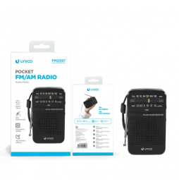 Unico FM2597 Radio FM AM portatile radiolina analogica con speaker e cuffia