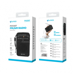 Unico FM2597 Radio FM AM portatile radiolina analogica con speaker e cuffia