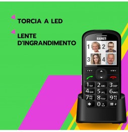 Saiet MAGNUM DUE Cellulare Per Anziani Tasti Grandi Tasto SOS toni alti Nero