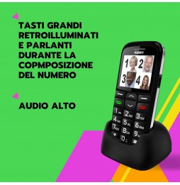 Saiet MAGNUM DUE Cellulare Per Anziani Tasti Grandi Tasto SOS toni alti Nero