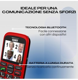 Saiet MAGNUM DUE Cellulare Per Anziani Tasti Grandi Tasto SOS toni alti Rosso