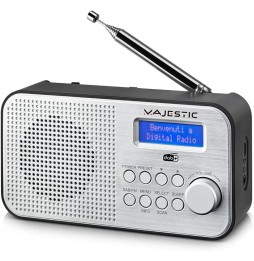 MAJESTIC RT 194 DAB+ RADIO SVEGLIA DIGITALE FM DAB DISPLAY LED 2ALLARMI 2000mAh