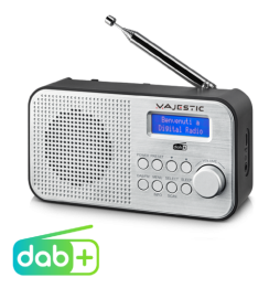 MAJESTIC RT 194 DAB+ RADIO SVEGLIA DIGITALE FM DAB DISPLAY LED 2ALLARMI 2000mAh