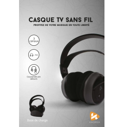 KAORKA CUFFIE WIRELESS RF SENZA FILI PER TV TELEVISORE RADIO BASE DI RICARICA