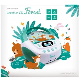 METRONIC BOOMBOX FOREST KIDS STEREO LETTORE CD MP3 USB AUX-IN PER BAMBINI