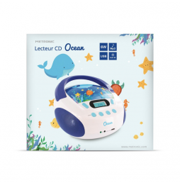 METRONIC BOOMBOX OCEAN KIDS STEREO LETTORE CD MP3 USB AUX-IN PER BAMBINI