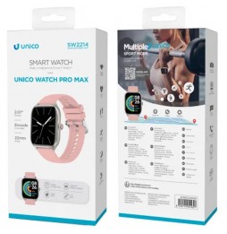 UNICO SMARTWATCH PRO MAX SW2214 FUNZIONE CHIAMATE BT ROSA 2.01" LED CARDIO