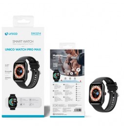 UNICO SMARTWATCH PRO MAX SW2214 FUNZIONE CHIAMATE BT NERO 2.01" LED CARDIO