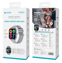 UNICO SMARTWATCH PRO MAX SW2214 FUNZIONE CHIAMATE BT SILVER 2.01" LED CARDIO