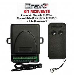 BRAVO KIT RICEVENTE UNIVERSALE 433MHZ DA INTERNO CANCELLI AUTOMATICI E ALTRI USI