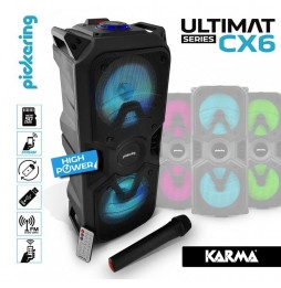 KARMA ULTIMAT CX6 Diffusore amplificato batteria con radiomicrofono 400W wireless